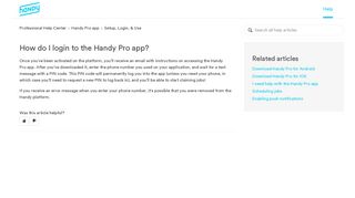 How do I login to the Handy Pro app? – Professional Help Center
