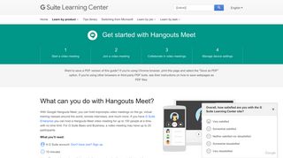Google Hangouts Meet: Get Started | Learning Center | G Suite