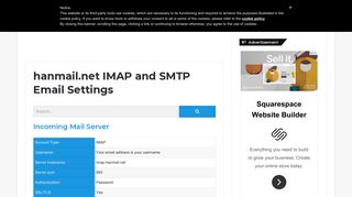 hanmail.net IMAP and SMTP Email Settings