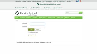User Log In - Hannibal Regional Medical Group