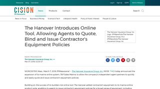 The Hanover Introduces Online Tool, Allowing Agents to Quote, Bind ...