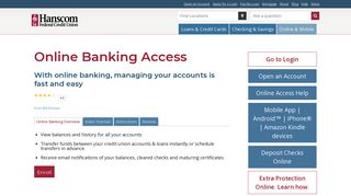 Online Banking Access - Hanscom Federal Credit Union