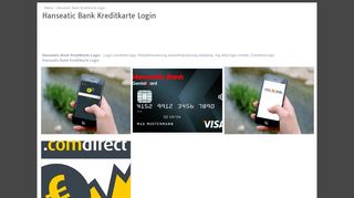 Hanseatic Bank Kreditkarte Login | Comdirect App