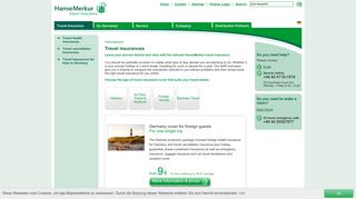 Travel insurances & online application of HanseMerkur
