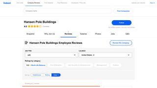 Working at Hansen Pole Buildings: Employee Reviews | Indeed.com