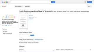 Public Documents of the State of Wisconsin: Being the Biennial ...