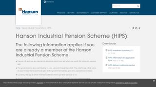 Hanson Industrial Pension Scheme (HIPS) | Hanson UK