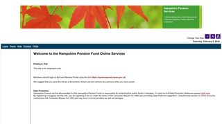 the Hampshire Pension Fund Online Services