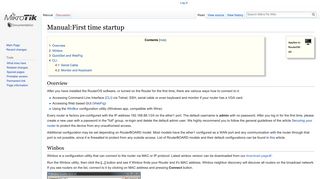 Manual:First time startup - MikroTik Wiki