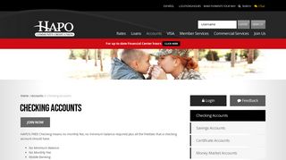 Checking Accounts - HAPO Community Credit Union