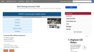 HAPO Community Credit Union - Richland, WA - Credit Unions Online