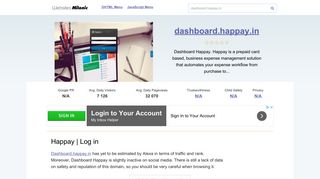 Dashboard.happay.in website. Happay | Log in.