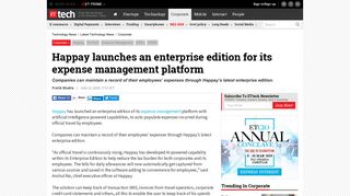 Happay launches an enterprise edition for its expense ... - ET Tech