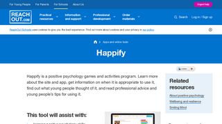 Happify | Apps and online tools | ReachOut Schools