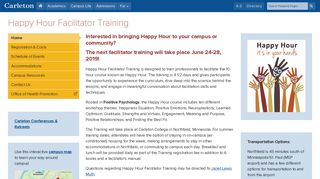 Happy Hour Facilitator Training | Carleton College