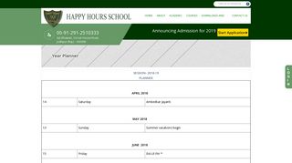 Year Planner - Happy Hours School | About Us