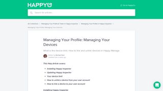 Managing Your Profile - Inspections in Happy Inspector - HappyCo