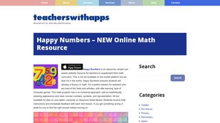 Happy Numbers - NEW Online Math Resource - Teachers With Apps