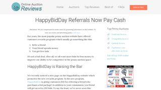 HappyBidDay Referrals Now Pay Cash - Best Penny Auction Sites