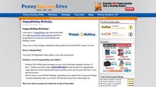 HappyBidday 1st Birthday - Penny Auction Sites