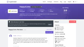 HappyCoins Review: Prices, Fees, Features and more | Cryptoradar
