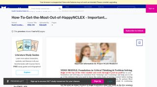 How-To-Get-the-Most-Out-of-HappyNCLEX - Important information for ...