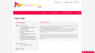How Do I Log In? | FAQ / Help | HAPPYneuron