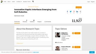 Innovative Haptic Interfaces Emerging from Soft Robotics | Frontiers ...
