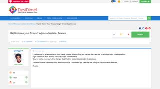 Haptik stores your Amazon login credentials - Beware | DesiDime