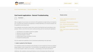 Can't launch applications - General Troubleshooting - HarborCloud ...