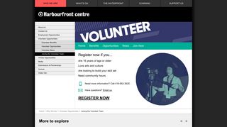 Harbourfront Centre - Joining the Volunteer Team