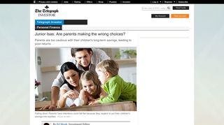 Parents making 'wrong choices' on Junior Isas - Telegraph