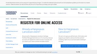 Register for online access | Hargreaves Lansdown