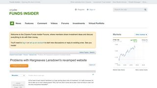 Problems with Hargreaves Lansdown's revamped website - General ...