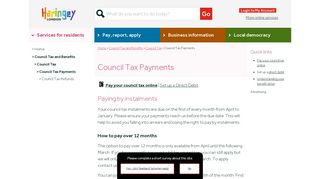 Council Tax Payments | Haringey Council