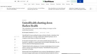 UnitedHealth shutting down Harken Health - StarTribune.com