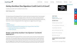 Harley-Davidson Visa Signature Credit Card: Is it Good? | Credit Card ...
