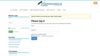 Please log in - Harmonica Academy