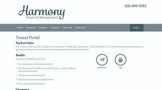 Login to your tenant portal from Harmony Property ...