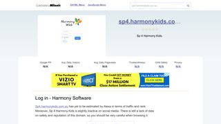 Sp4.harmonykids.com.au website. Log in - Harmony Software.
