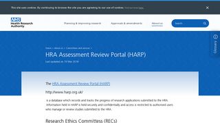 HRA Assessment Review Portal (HARP) - Health Research Authority