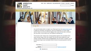 Log In | American Harp Society