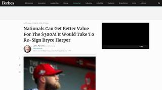 Nationals Can Get Better Value For The $300M It Would Take To Re ...