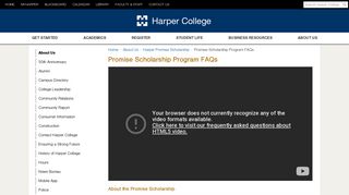 Promise Scholarship Program FAQs: Harper College