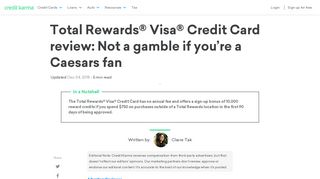 Total Rewards Visa Credit Card review | Credit Karma