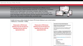 Harris Corporation: Remote Access Web Portal