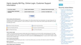 Harris Jewelry Bill Pay, Online Login, Customer Support Information