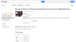 Manuals Combined: U.S. Marine Corps Basic Reconnaissance Course ...