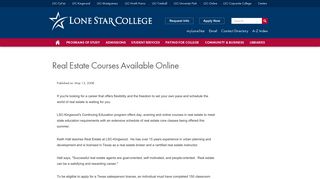 Real Estate Courses Available Online - Lone Star College