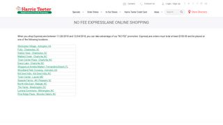 No Fee ExpressLane, Online Shopping - Harris Teeter
